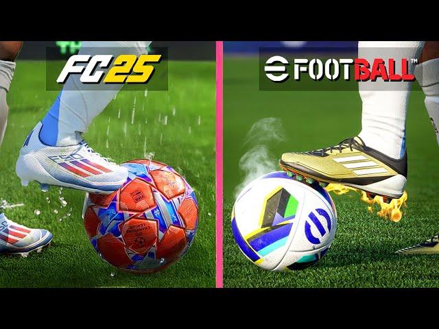 EA FC 25 vs eFootball 2025 | Graphics & Details Comparison