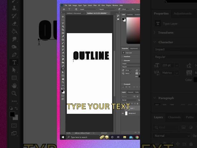 OUTLINE TEXT EFFECT IN PHOTOSHOP