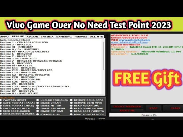 Free Adanichell Tool 2023 /  Qualcomm + Mtk Android Phone / Safe format + frp bypass