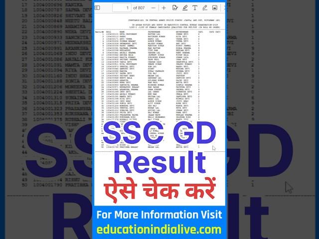 SSC GD Result 2025 Kaise Dekhe ? How To Check SSC GD Result 2025