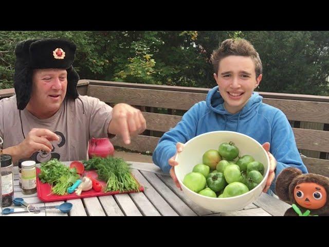 Pickling Green Tomatoes, Russian style