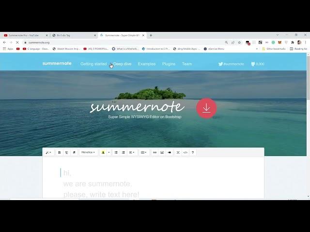 How to Integrate ( add ) summernote  liteText editor in Bootstrap 5| by Downloading source Code