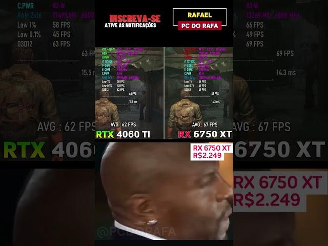 RX 6750 XT VS RTX 4060 TI #pcmemes #nvidea #amd