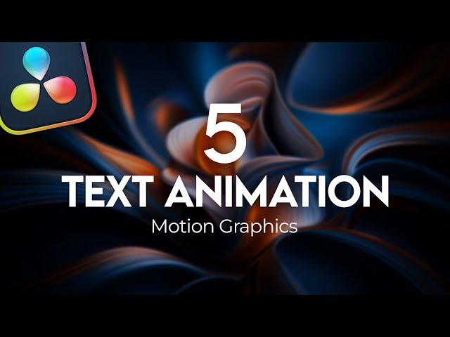 5 Smooth TEXT Animation in DaVinci Resolve | DaVinci Resolve Tutorial