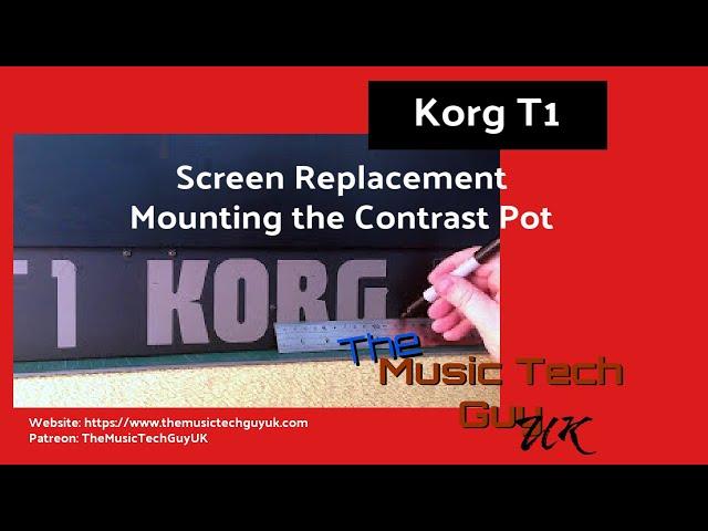 Korg T1 - Screen Replacement - Mounting the new screen contrast adjustment control (pot)