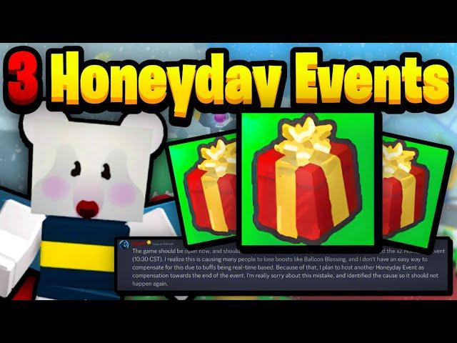 We are Getting 3 HONEYDAY Events this Beesmas?