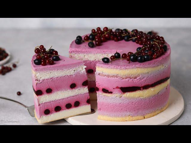 Blackcurrant Yogurt Cake/ Angel's food cake sponge