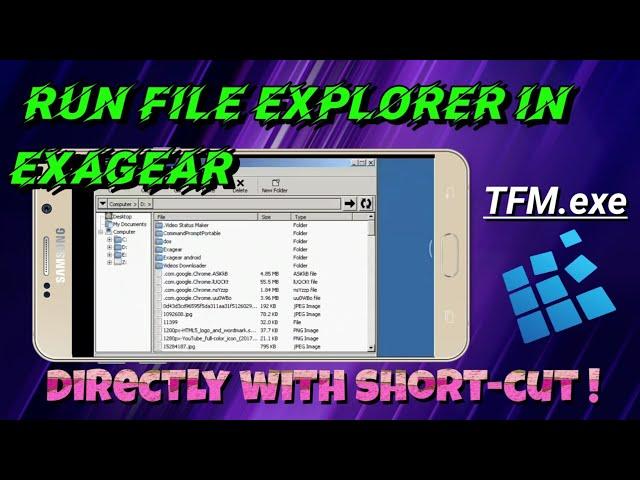 How to run pre-installed file explorer in exagear||create shortcut of file explorer.exe in exagear