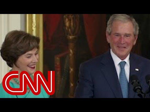 Bush's humorous return to White House