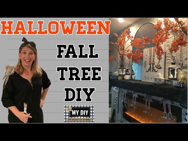 FALL TREE DIY | HALLOWEEN DECORATING | WITCH DECORATIONS | HALLOWEEN FIREPLACE MANTEL  | WHIMSICAL!