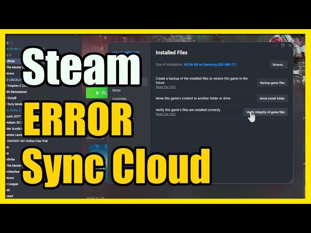How to Fix the STEAM CLOUD Sync Error on PC (Settings Tutorial)
