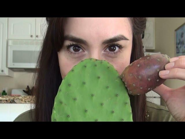 SassEsnacks ASMR | Eating Sounds - Nopales Scramble & Cactus Fruit | Mukbang