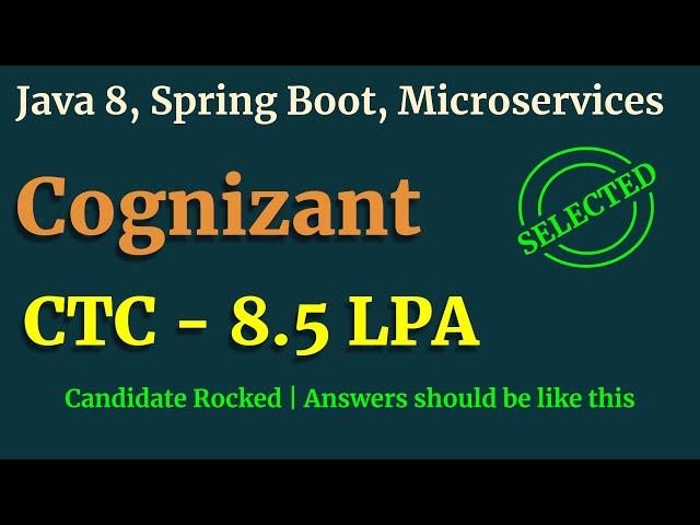 Cognizant Java Spring Boot Interview | Java Interview Questions & Answers