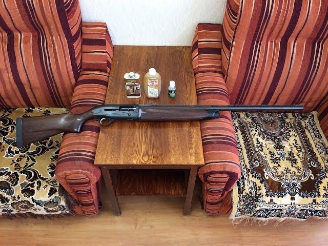 Супер способ! Отделка древесины ружья, Beretta a 400, льняным маслом и Danish Oil.