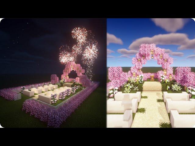 How to build a Outdoor Wedding with fireworks - Minecraft tutorial! [ Girl Builder Pachi ]