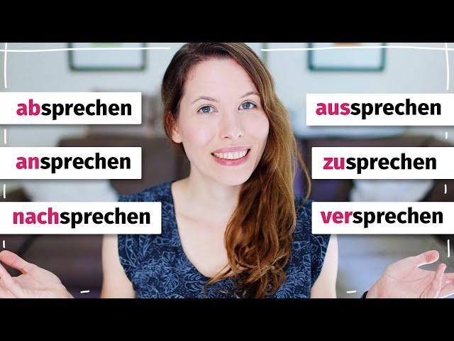 Verben mit "sprechen": Was bedeuten absprechen, ansprechen, nachsprechen, aussprechen, zusprechen?