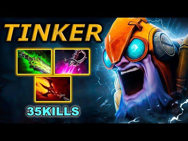 Tinker Mid Core Still in Meta? OMG Insane 35Kills Ethereal Blade + Dagon + Khanda Builds Dota 2