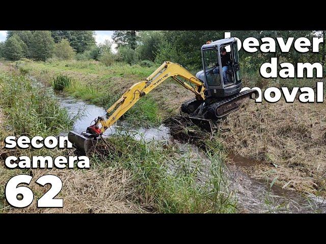 Beaver Dam Removal With Excavator No.62 - Second Camera