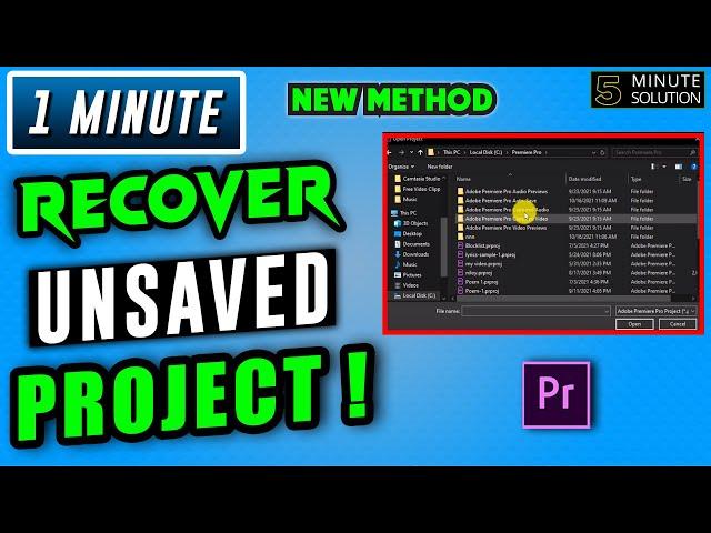 How to recover unsaved premiere pro project 2025 | lost project