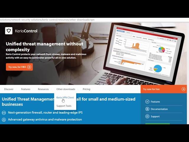 Kerio Control UTM v9.3 -  42 - Download VPN client software