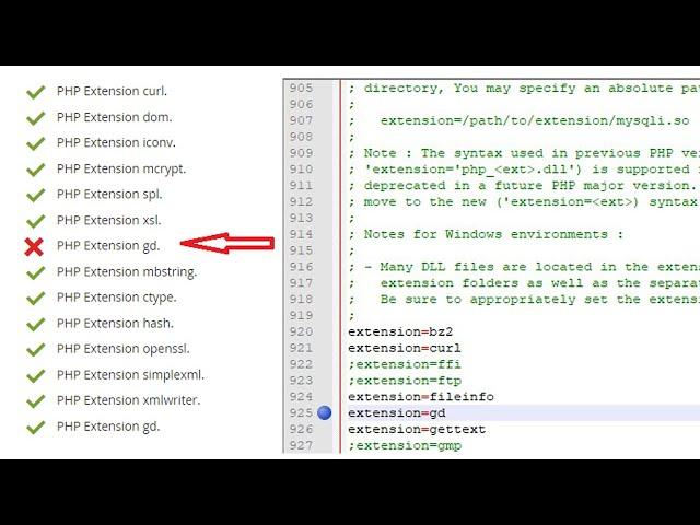 PHP & MYSQL - How to fix GD Library extension not available in xampp