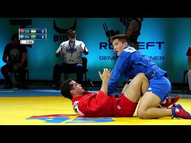 ERNAZAROV (UZB) vs SERIKOV (KAZ). Men 71 kg. Asian SAMBO Championships 2021