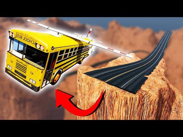 DRIVING A FLYING SCHOOL BUS OFF THE GRAND CANYON! (BeamNG Drive)