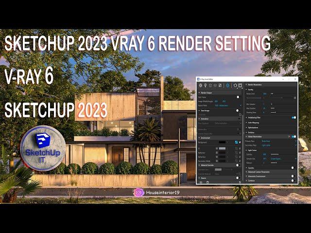 SketchUp Vray 6 EXTERIOR render setting #1 | Sketchup 2023 | SKETCHUP IT