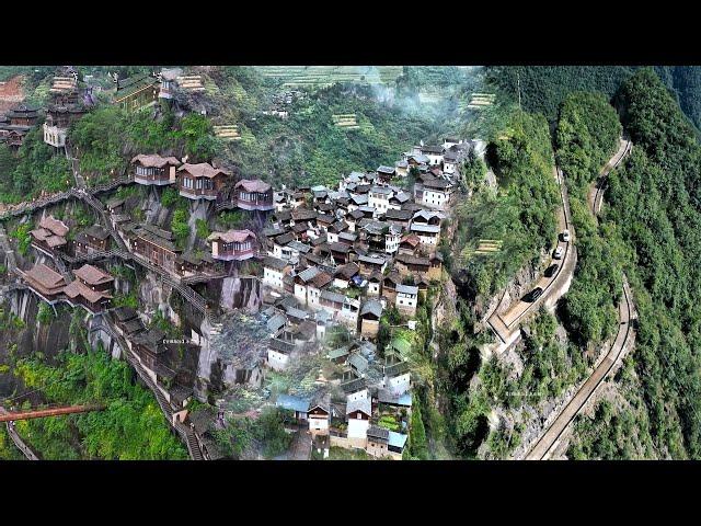 Village on the cliff | Amazing Chinese natural landscape | The Ancient Natural Power