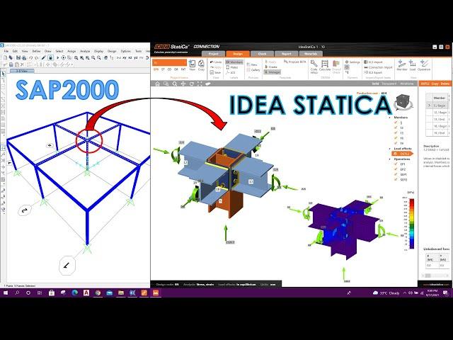 SAP2000 to Idea Statica Steel Connection Design with Plugin Installation