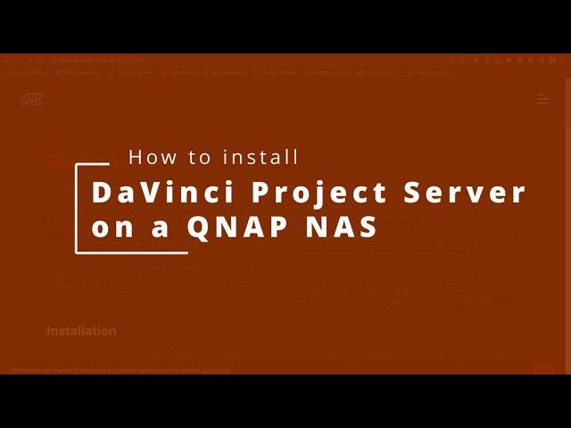 Guide to Installing a Davinci Resolve Project Server on a QNAP NAS