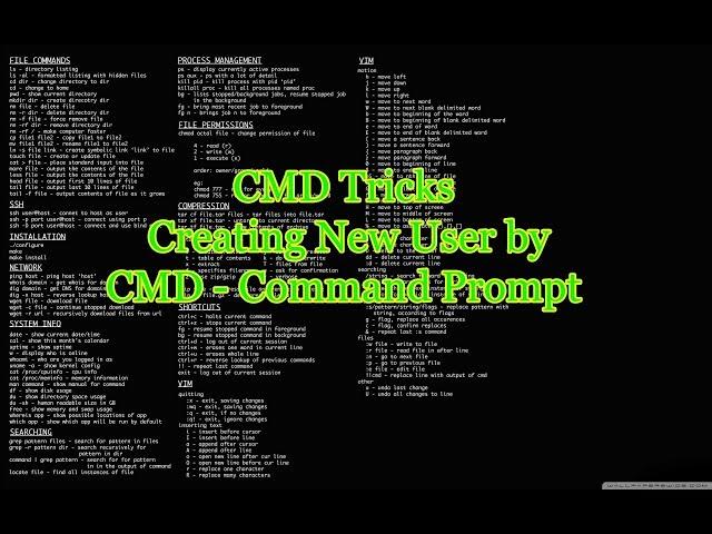 CMD Commands for creating user | Commands Promt tutorial