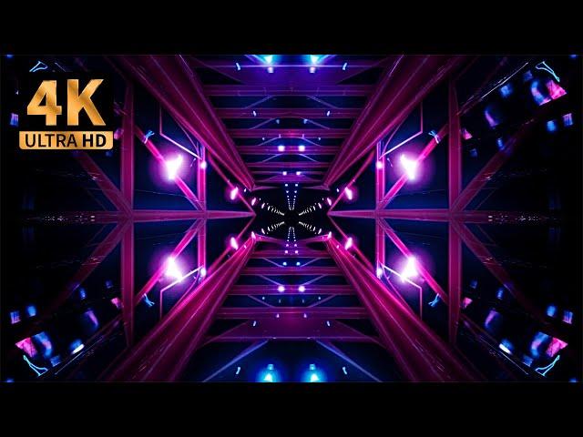  4K Laser Light Show DJ Visuals  Neon Laser VJ Loops  Neon Tunnel Glitter Starfield Riot Lights