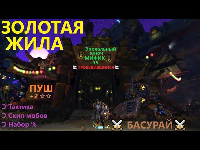 ЗОЛОТАЯ ЖИЛА ⇛Ключ Мифик +15⇚ Прохождение эпохального  подземелья | Тактика от Басурая  RaidLine ◄╝