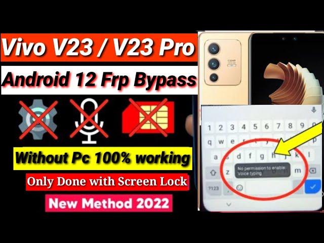 Vivo V23 Frp Bypass Android 12 Without Pc | Vivo V23 Pro Frp Bypass | V23 Google Account Unlock 2022