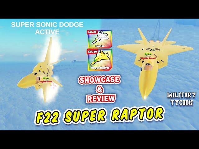 F22 Super Raptor Showcase & Review in Military Tycoon Roblox | F22 Raptor War Pass Season