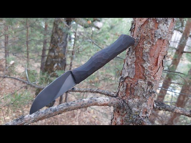 Простой нож из рессоры своими руками | Making a simple knife from spring steel