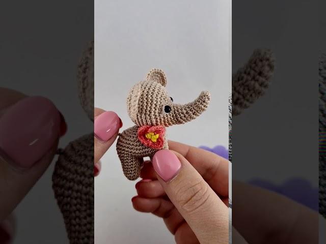 Amigurumi crochet elephant, Mini stuffed elephant,  Miniature elephant gift