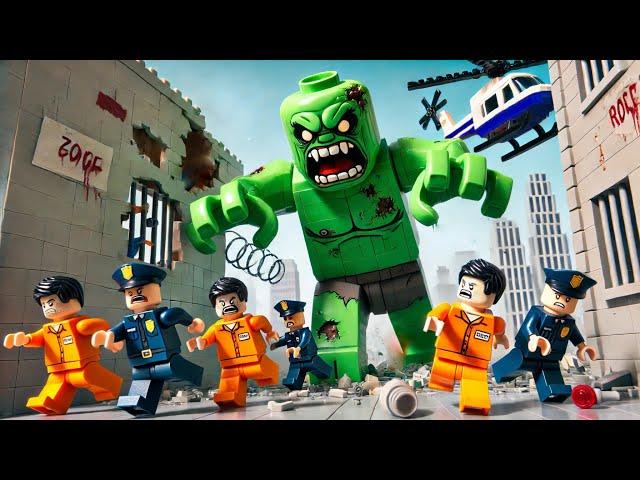 100 Days of Survival: Giant ZOMBIE invade prison - Lego Zombie Apocalypse