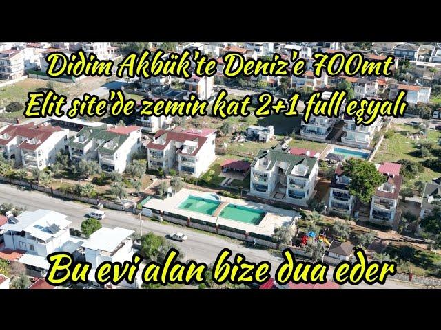 Didim Akbük'te merkezi konumda bahçekat, 2+1 full eşyalı geniş daire bu evi alan bize dua eder