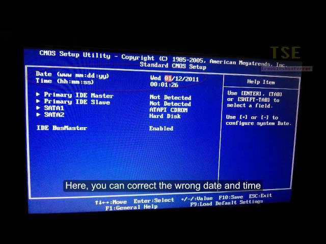 How To Fix "CMOS Settings Wrong. CMOS Date/Time Not Set" (CMOS Setup Utility)