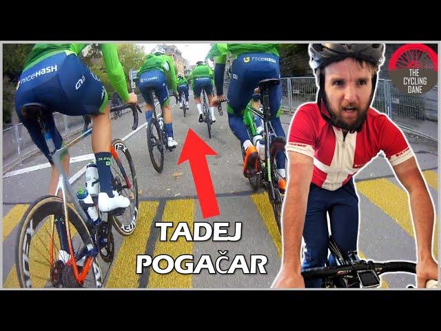 TADEJ POGACAR VS AMATEUR CYCLIST | UCI Road World Championships 2024