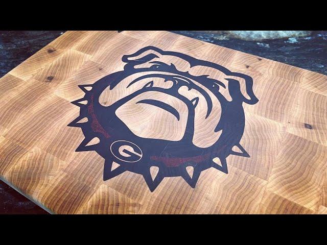 Go Dawgs! | CNC Inlay Cutting Board | Woody Woody