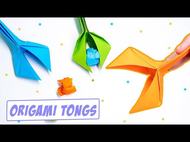 Easy Origami Moving Paper Toy || origami paper tongs