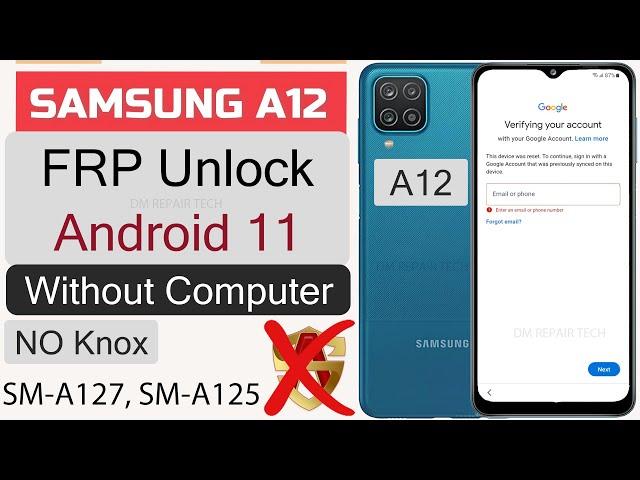 Samsung A12 Frp Bypass Android 11 2023 Without Computer NO Knox | Samsung A12 Google Account Remove