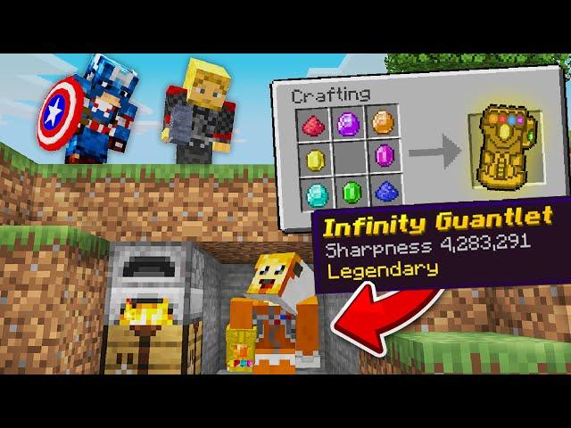 Minecraft Manhunt but I'm Thanos vs Avengers