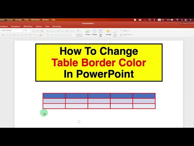 How To Change Table Border Color In Powerpoint [ PPT ]