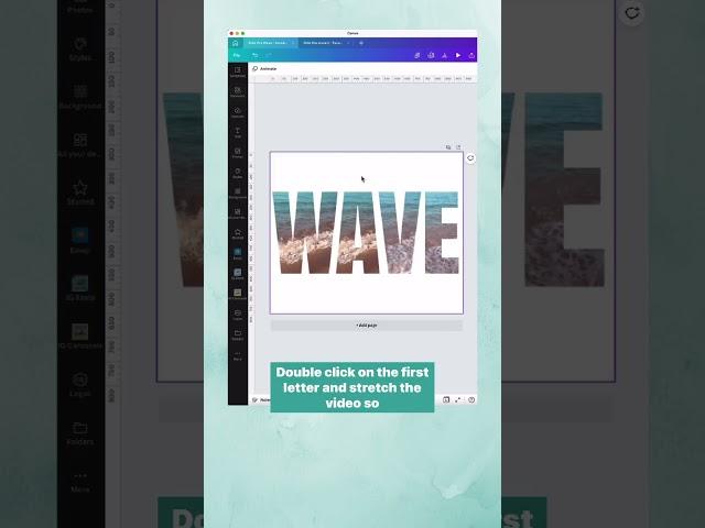 Add video to text frames in Canva