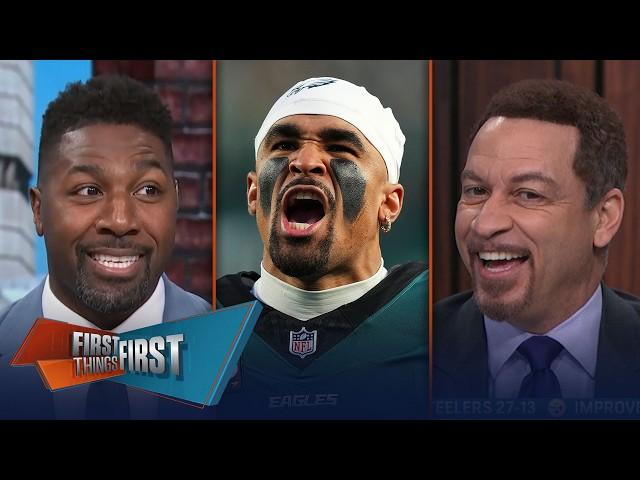 Jalen Hurts claps back at critics as Eagles prove why they’re NFC favorites | FIRST THINGS FIRST