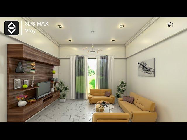 Living Room Interior Design In 3ds Max And Vray Tutorial #1